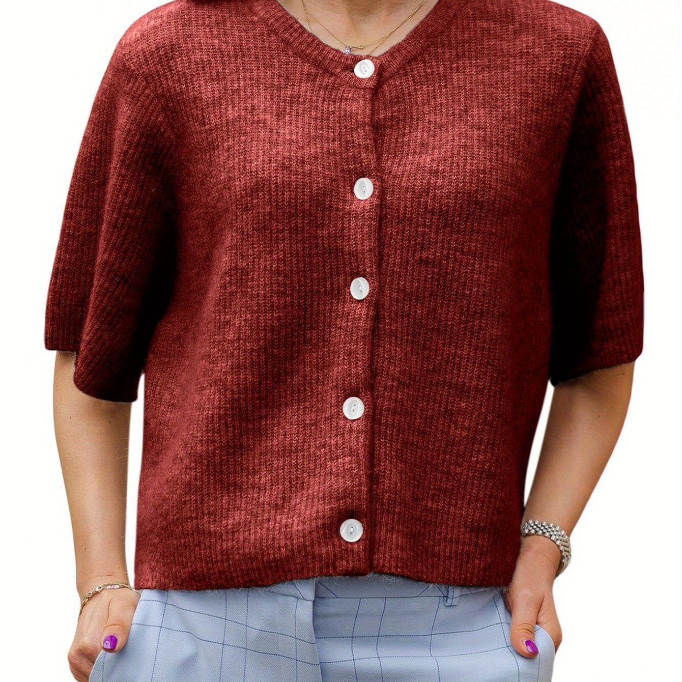 Margie - Cardigan ample à manches courtes pour femmes