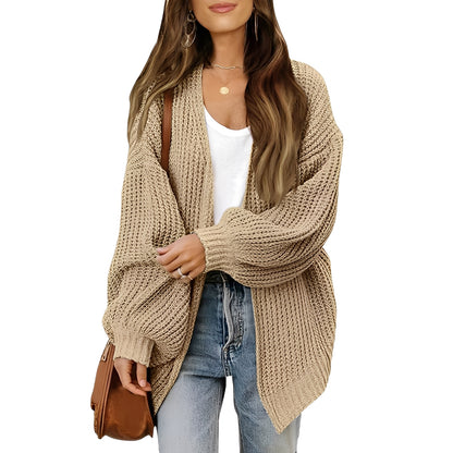 Nelly - Weit geschnittener, vorne offener Damenstrickjacke