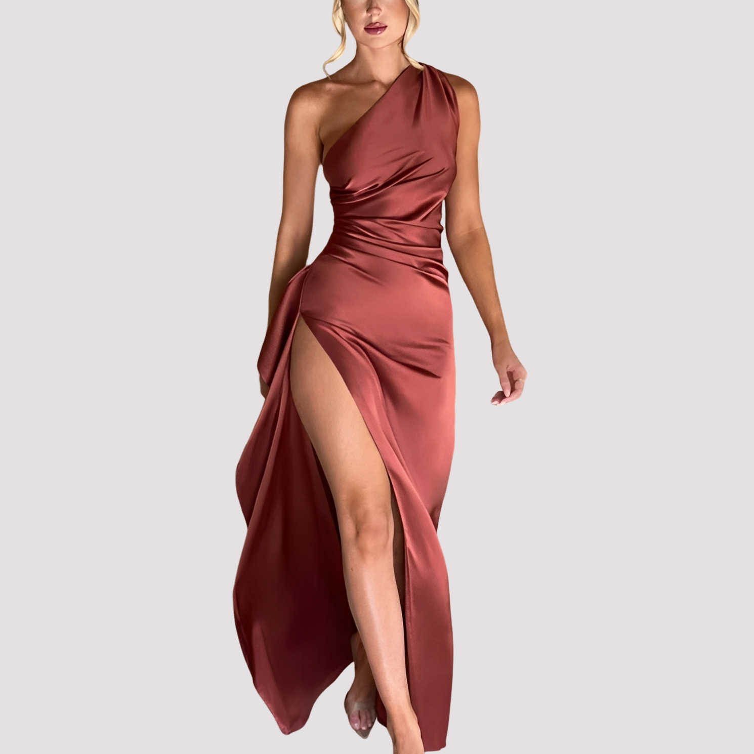 Claudia - Robe élégante asymétrique avec fente pour femmes