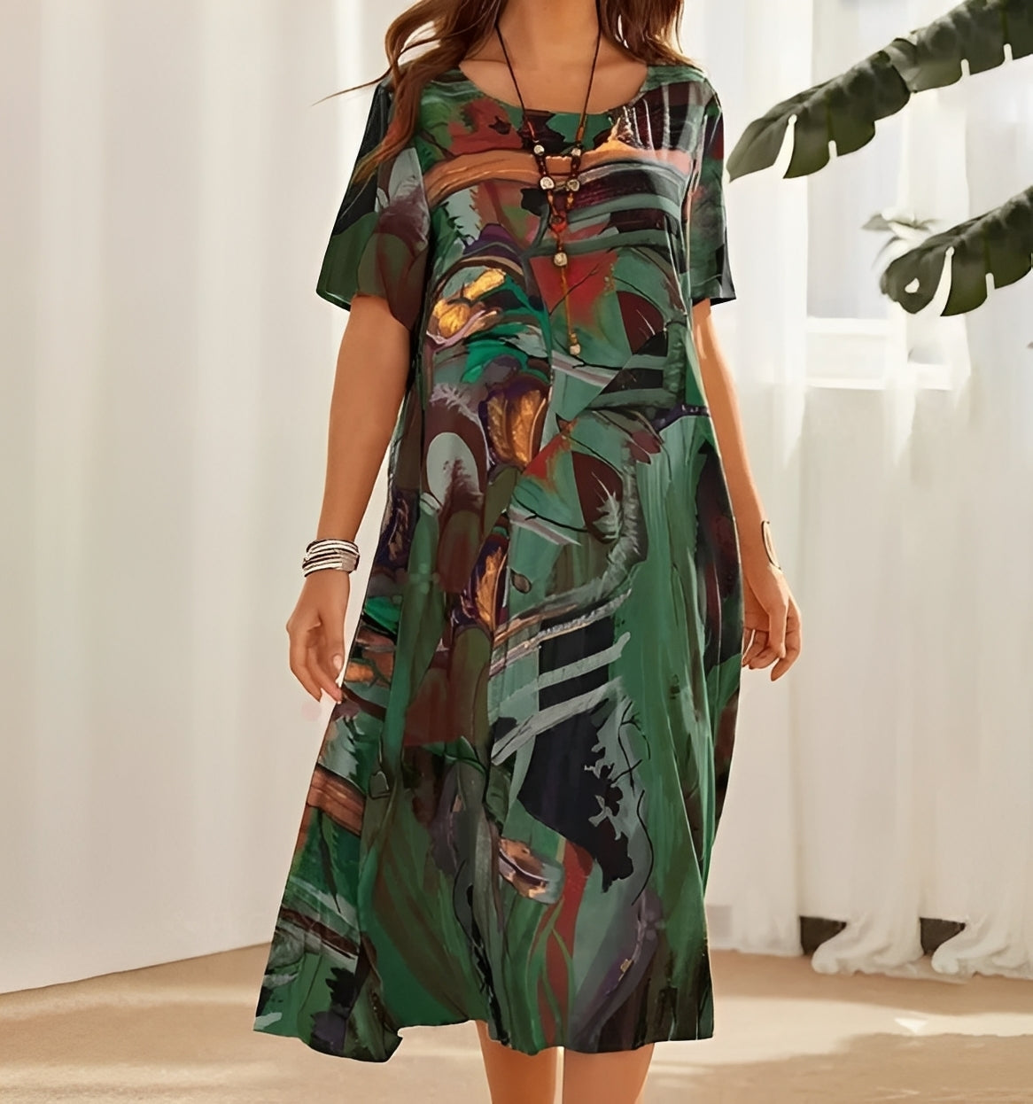 Alexa - Robe à imprimé chic et coupe ample pour femmes