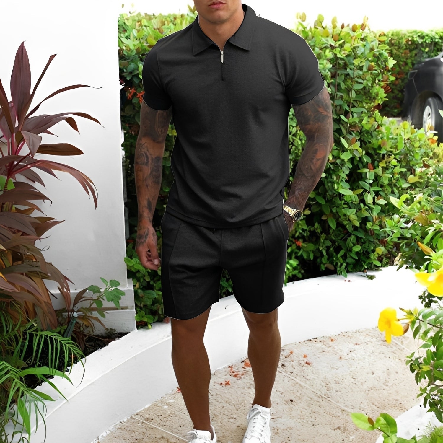 Richard - Ensemble polo et shorts décontracté pour hommes
