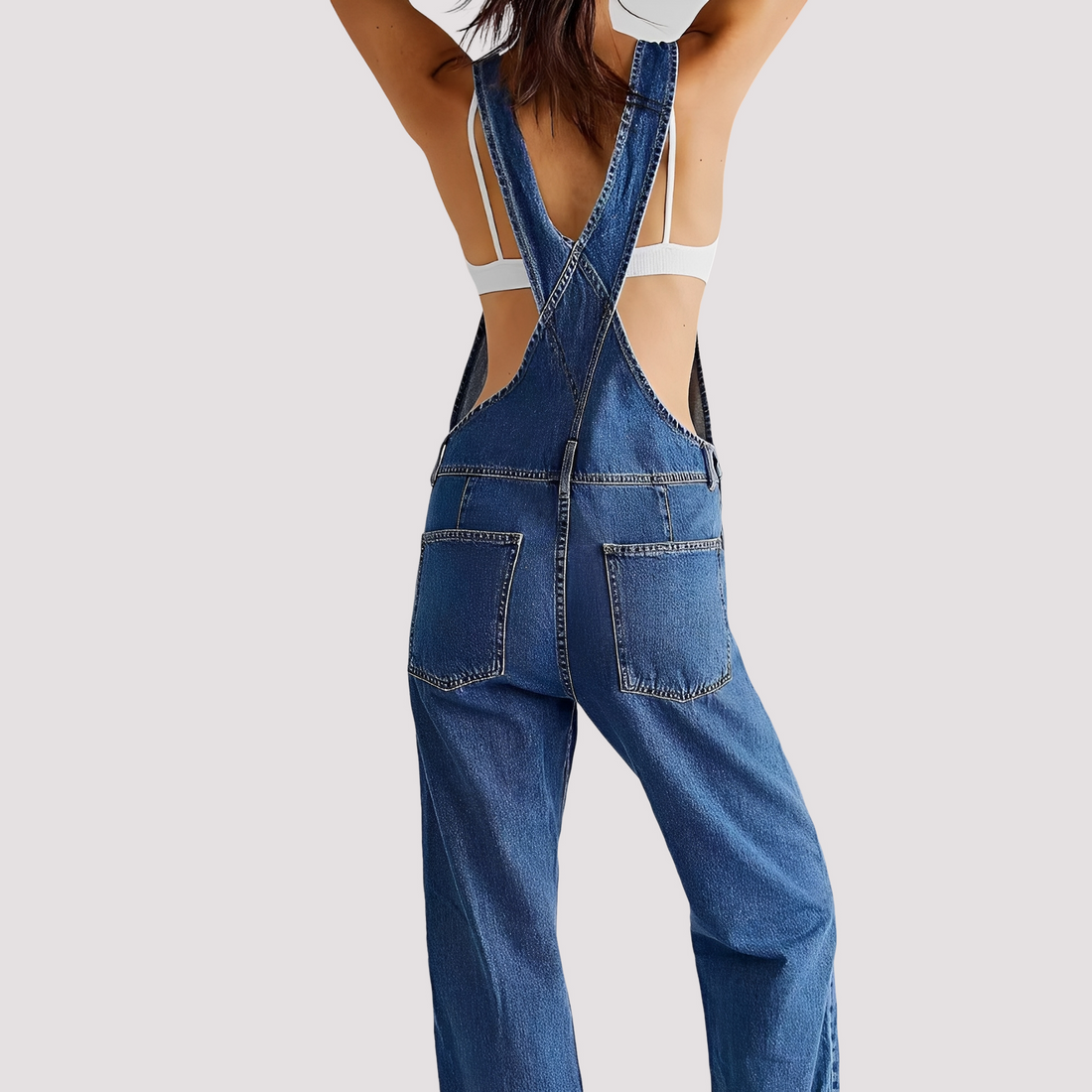 Sophie - Combinaison casual en jean, coupe large pour femmes