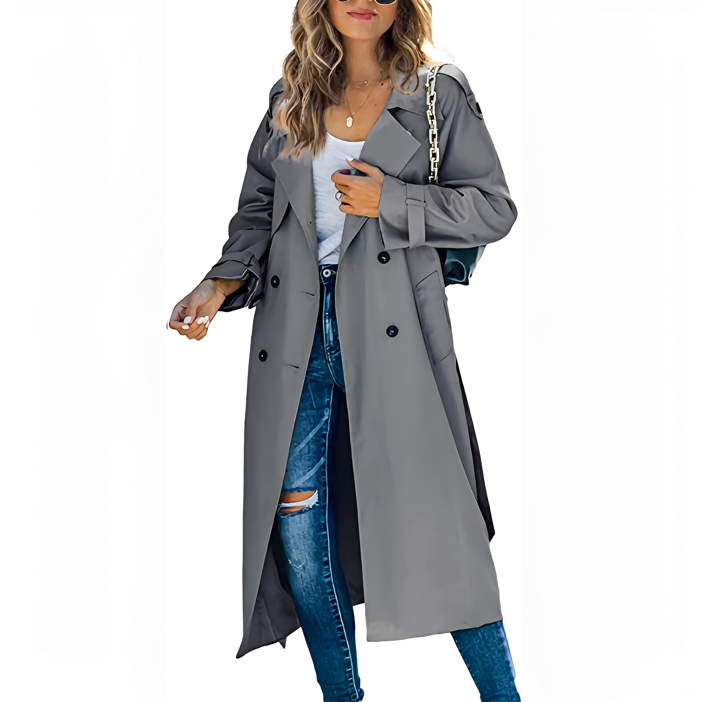 Jodie - Long manteau chic croisé pour femmes
