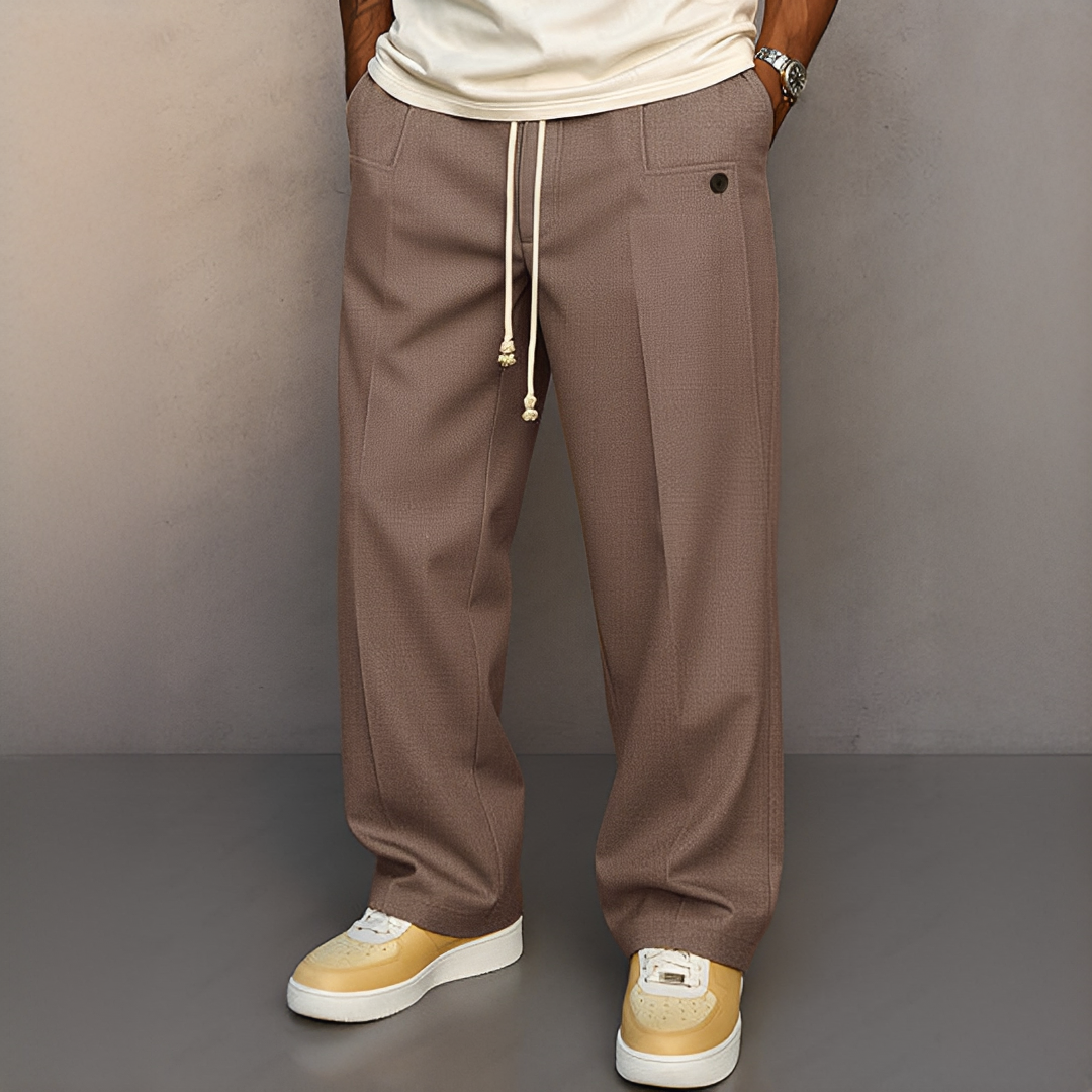Clent - Pantalon élégant avec cordon de serrage pour homme