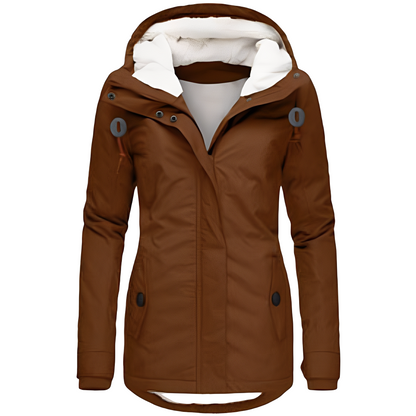 Valary - Manteau imperméable en velours avec capuche pour femmes