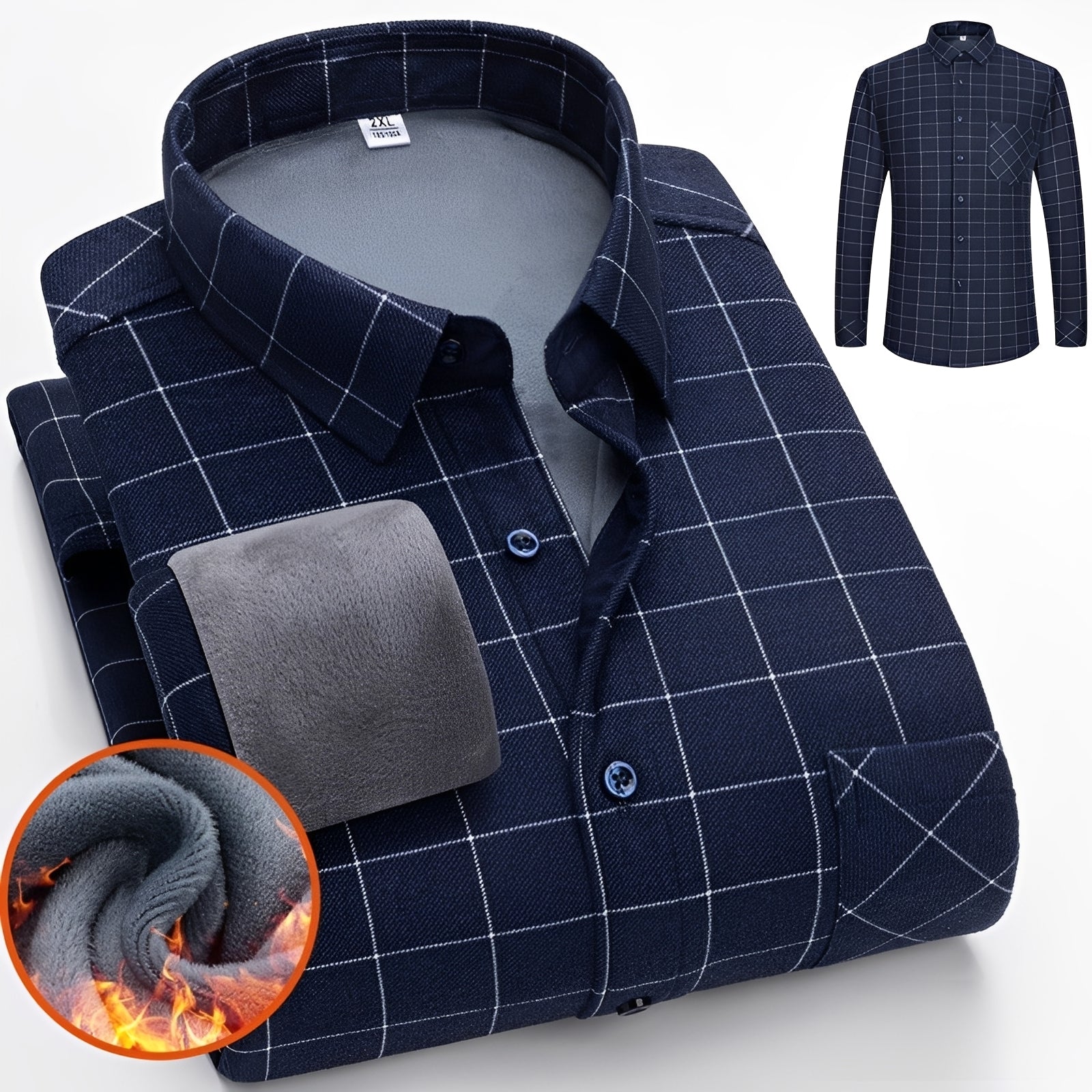 Anton - Élégante chemise à carreaux avec doublure polaire chaude pour hommes