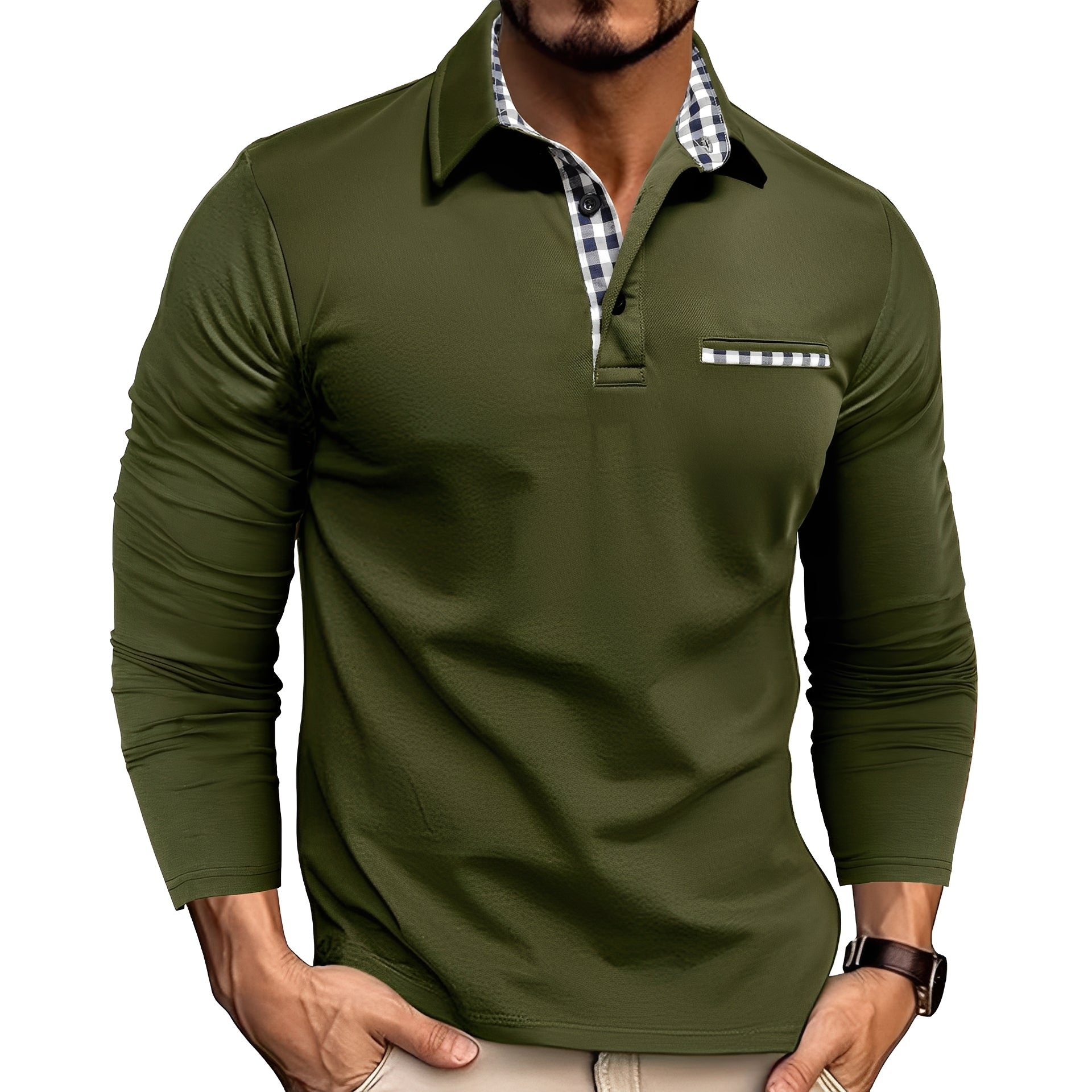 Cédrick - Polo d'hiver chaud à manches longues pour homme