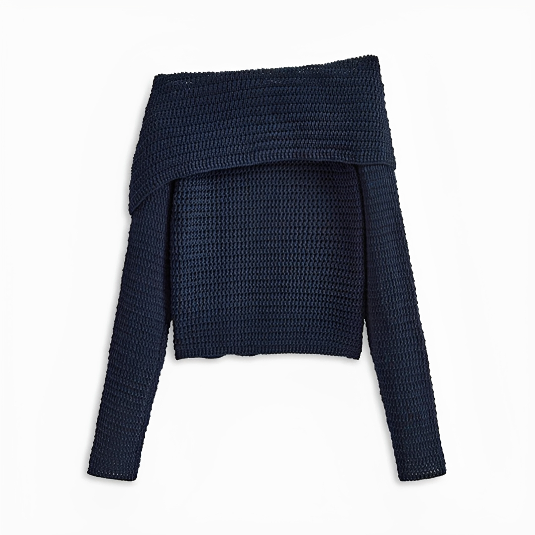 Ginalyn - Pull asymétrique à épaule découverte