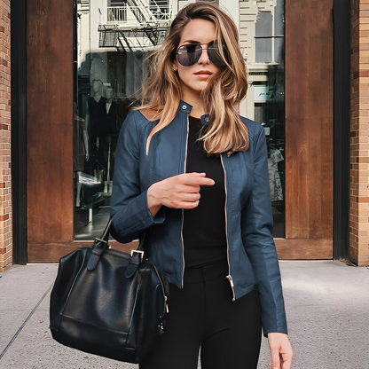 Lysiane - Elegante Winterjacke aus Leder für Damen