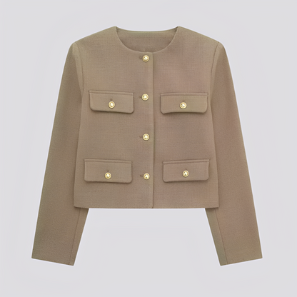 Emelia - Short and elegant women's jacket with buttons