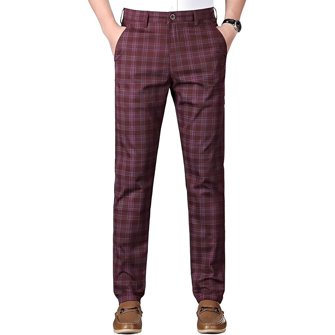 Hayavert - Pantalon à carreaux tendance pour homme