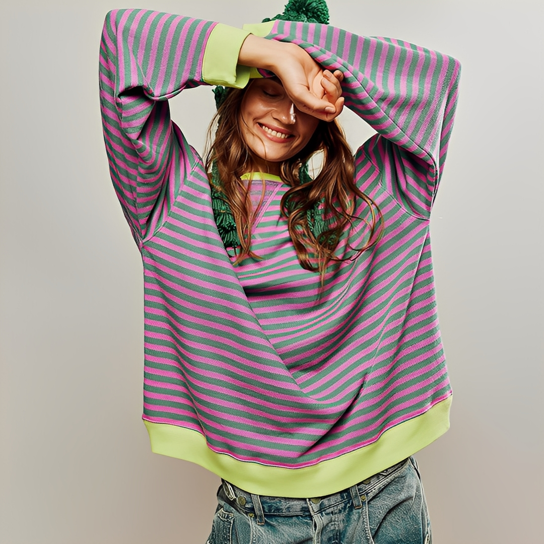 Pénélope - Pull oversize rayé pour femme