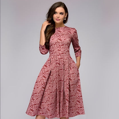 Catherine - Elegantes A-Linien-Kleid mit Blumenmuster für Damen