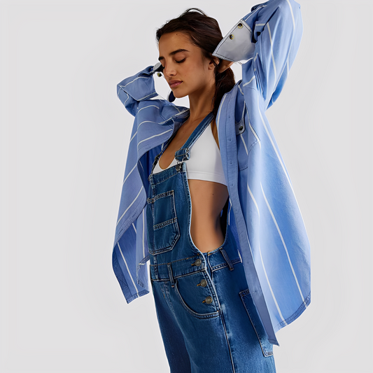 Mildred - Salopette classique en jean large pour femmes