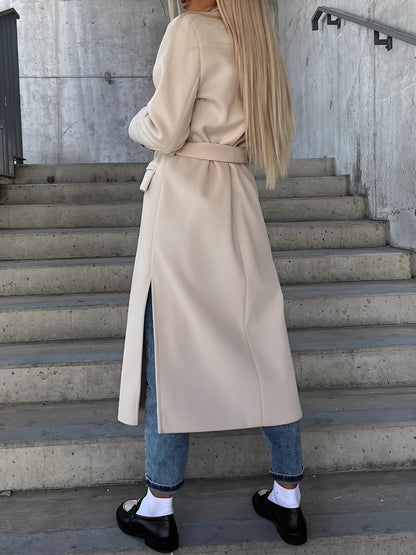 Suzanne - Manteau classique avec double rangée de boutons et ceinture pour femmes