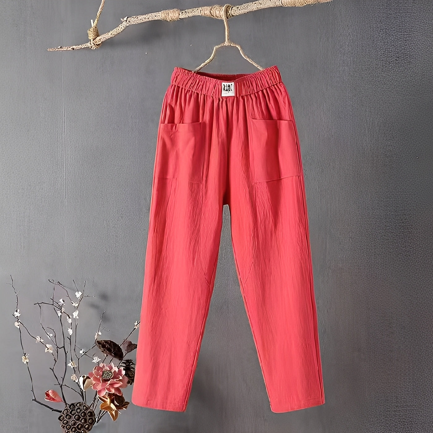 Elodie - Pantalon en coton et lin pour femme