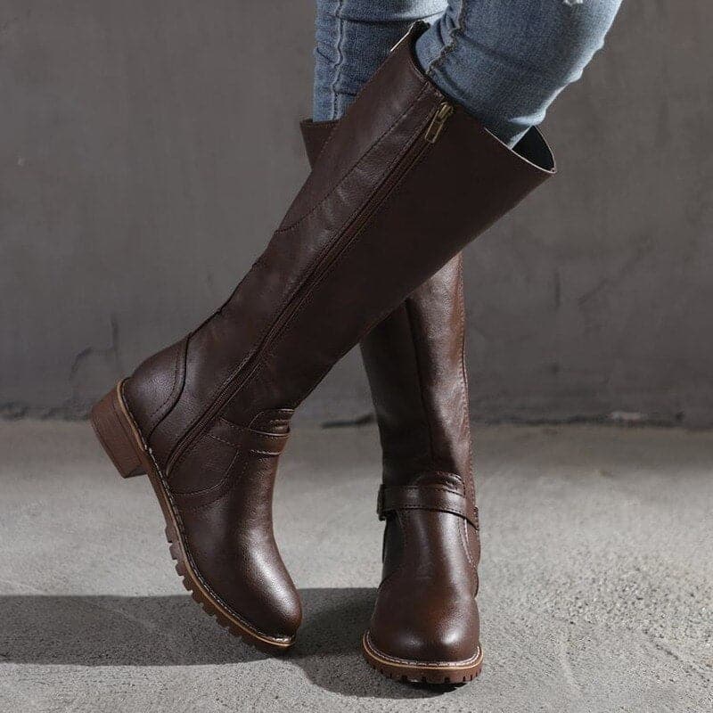 Marisa – Bottes en cuir à talons carrés
