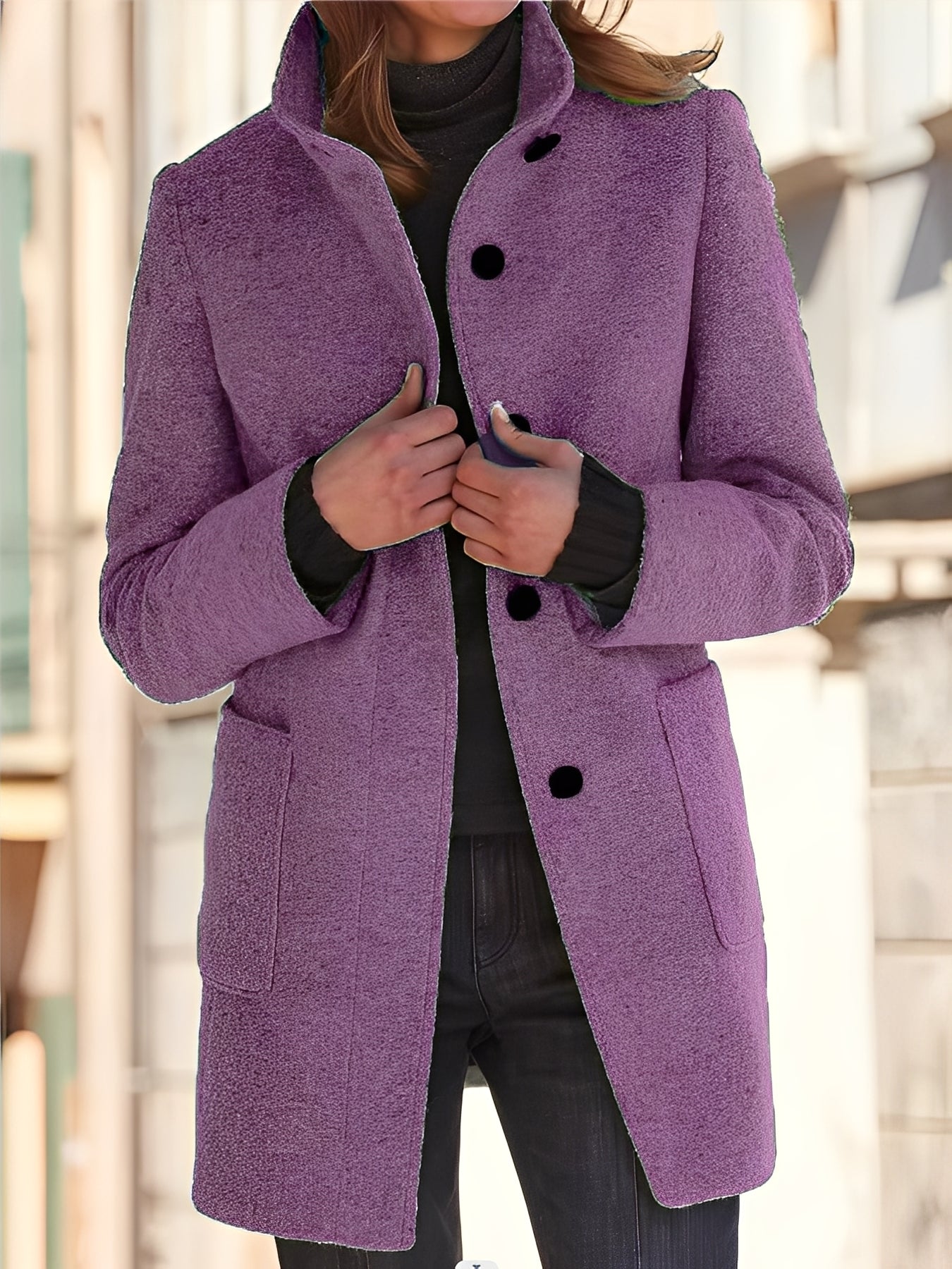 Michele - Manteau en laine pour femmes, résistant au vent