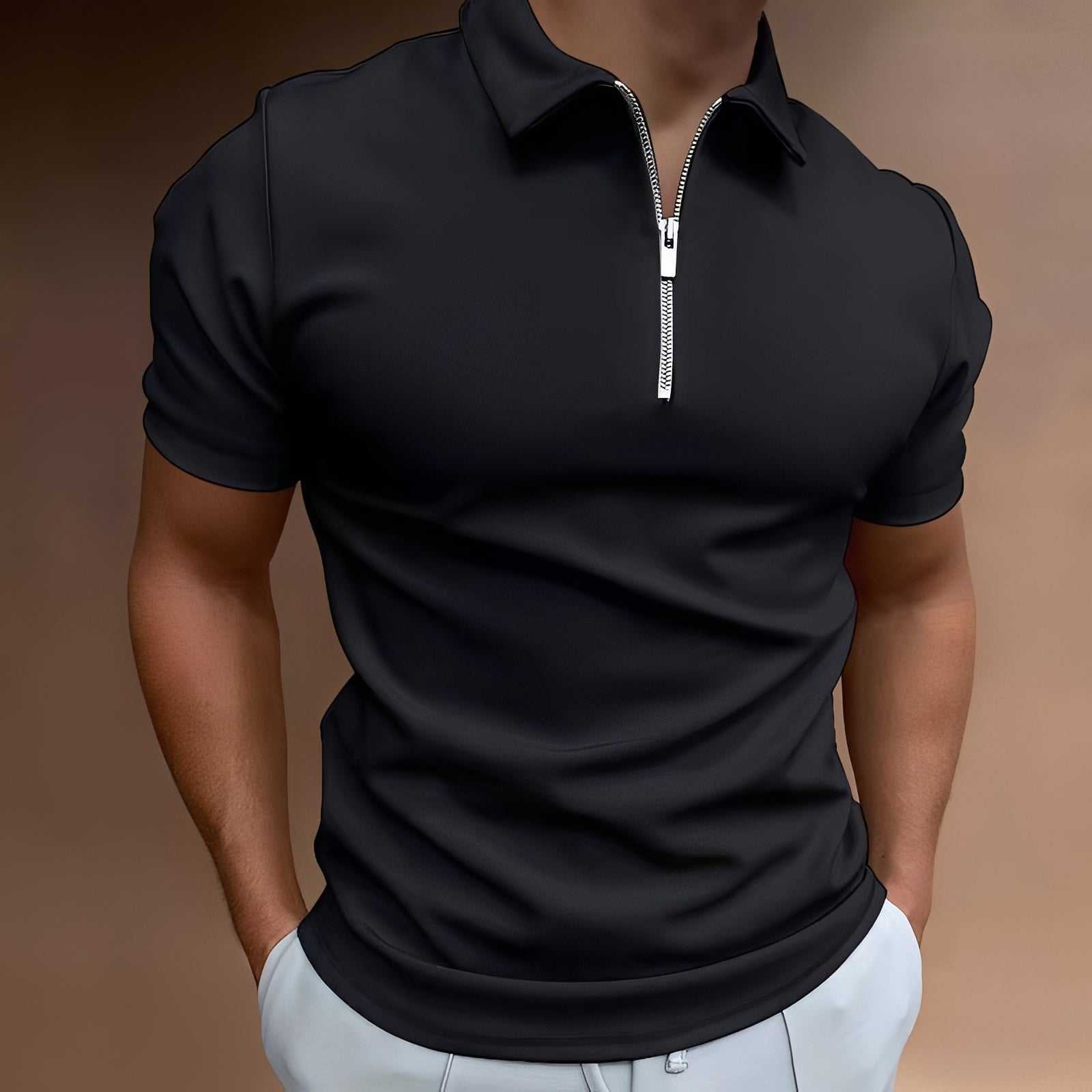Carlos - Polo chic avec zip pour hommes