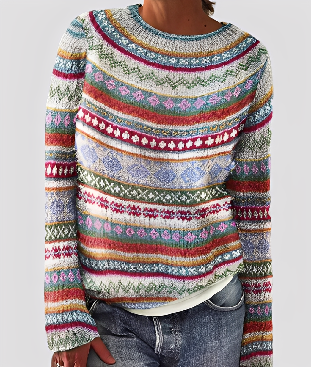 Christal - Pull ample en laine à la mode pour femmes