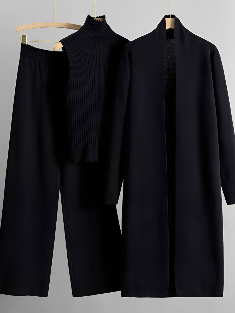 Angie - Elegantes dreiteiliges Strickset für Damen