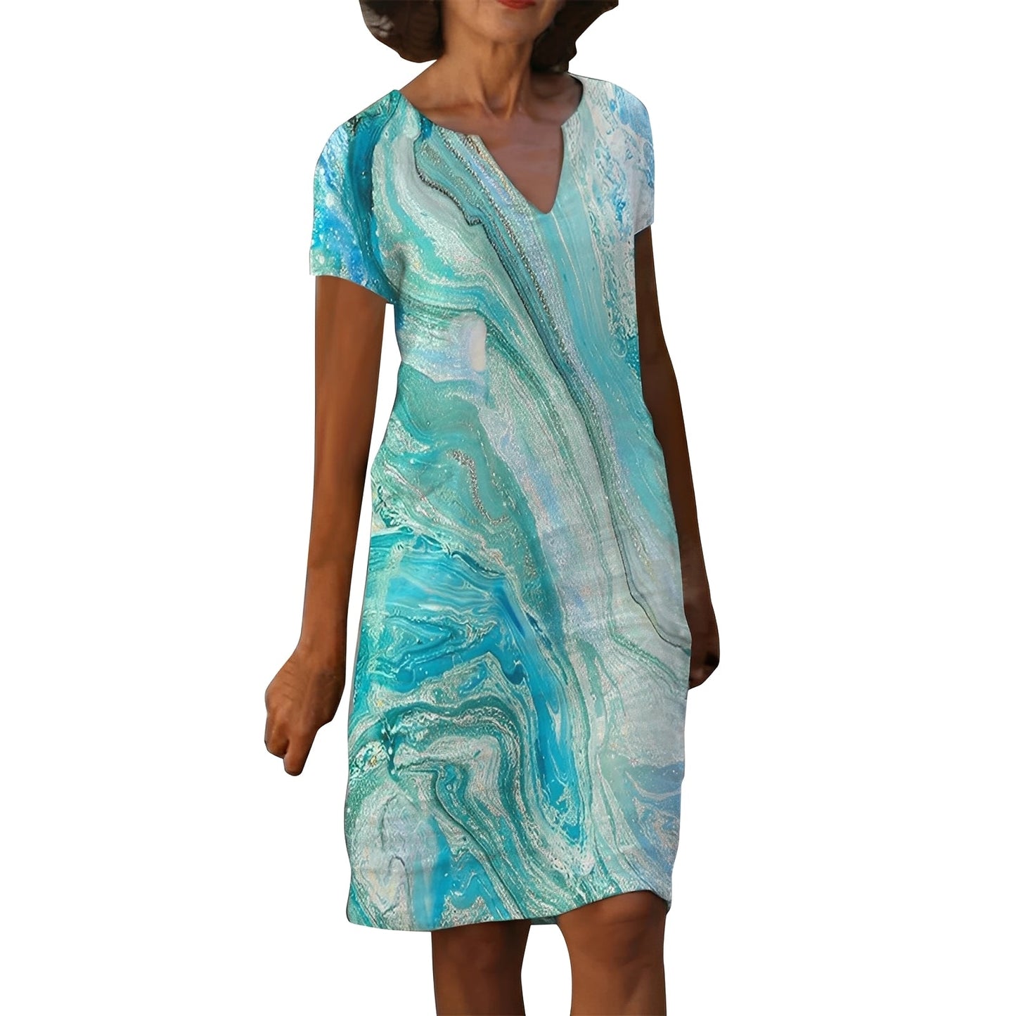 Molly - Elegantes Kleid mit V-Ausschnitt und Muster für Damen