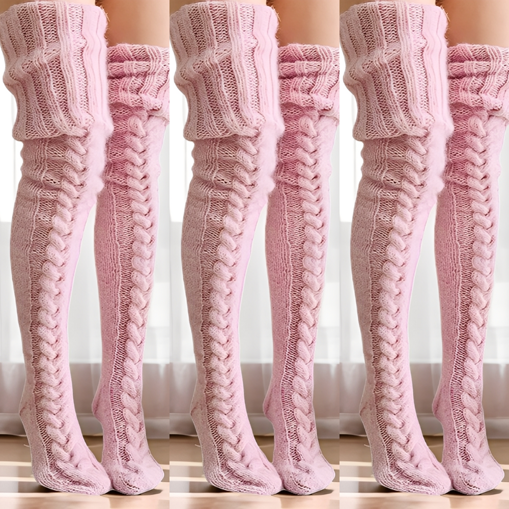 Hailee - Chaussettes longues tricotées chaudes pour femmes