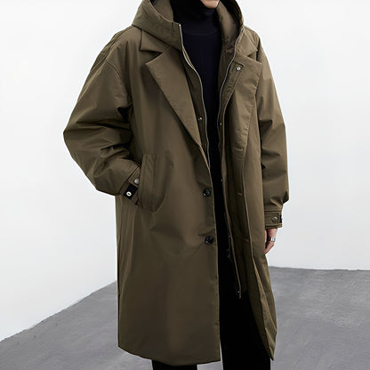 Jordon - Trench long multifonction avec capuche pour hommes