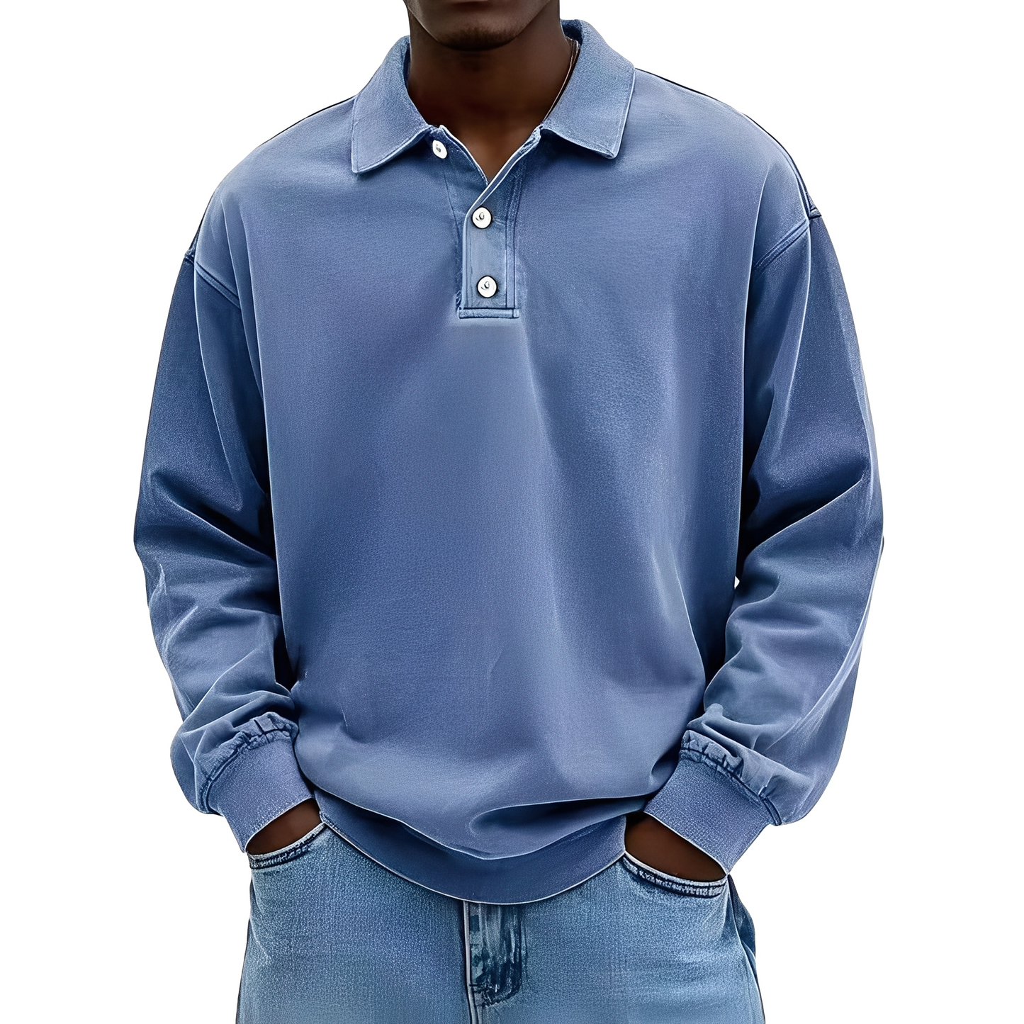 Chris - Chemise classique en tissu épais à manches longues pour homme