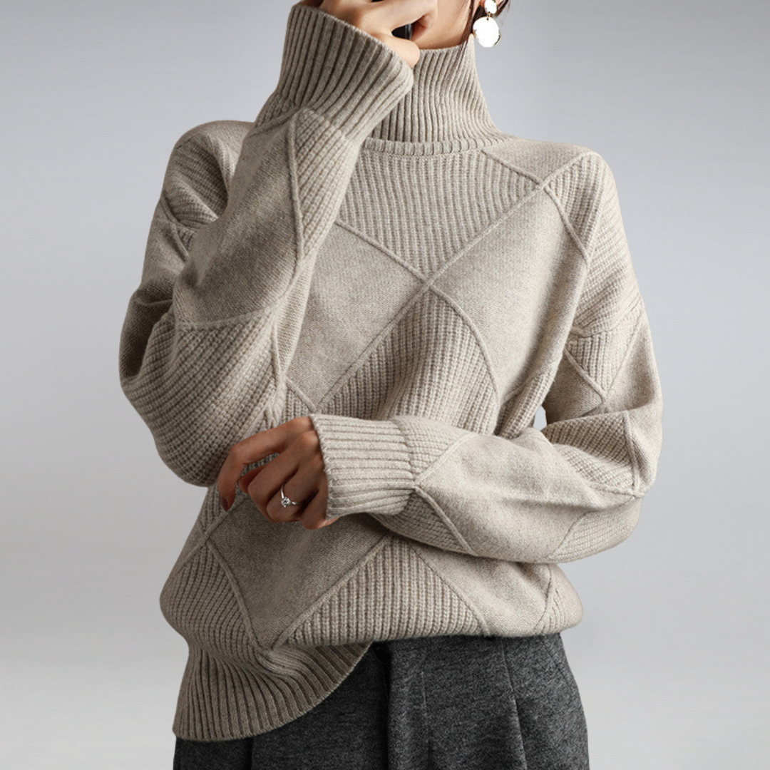 Camille – Pull Col Roulé en Cachemire Femme