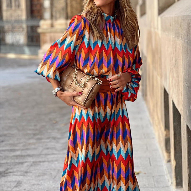 Susan - Robe ample à motif géométrique pour femmes