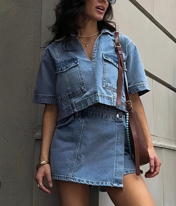 Tilly - Ensemble de Top et Jupe en Jean
