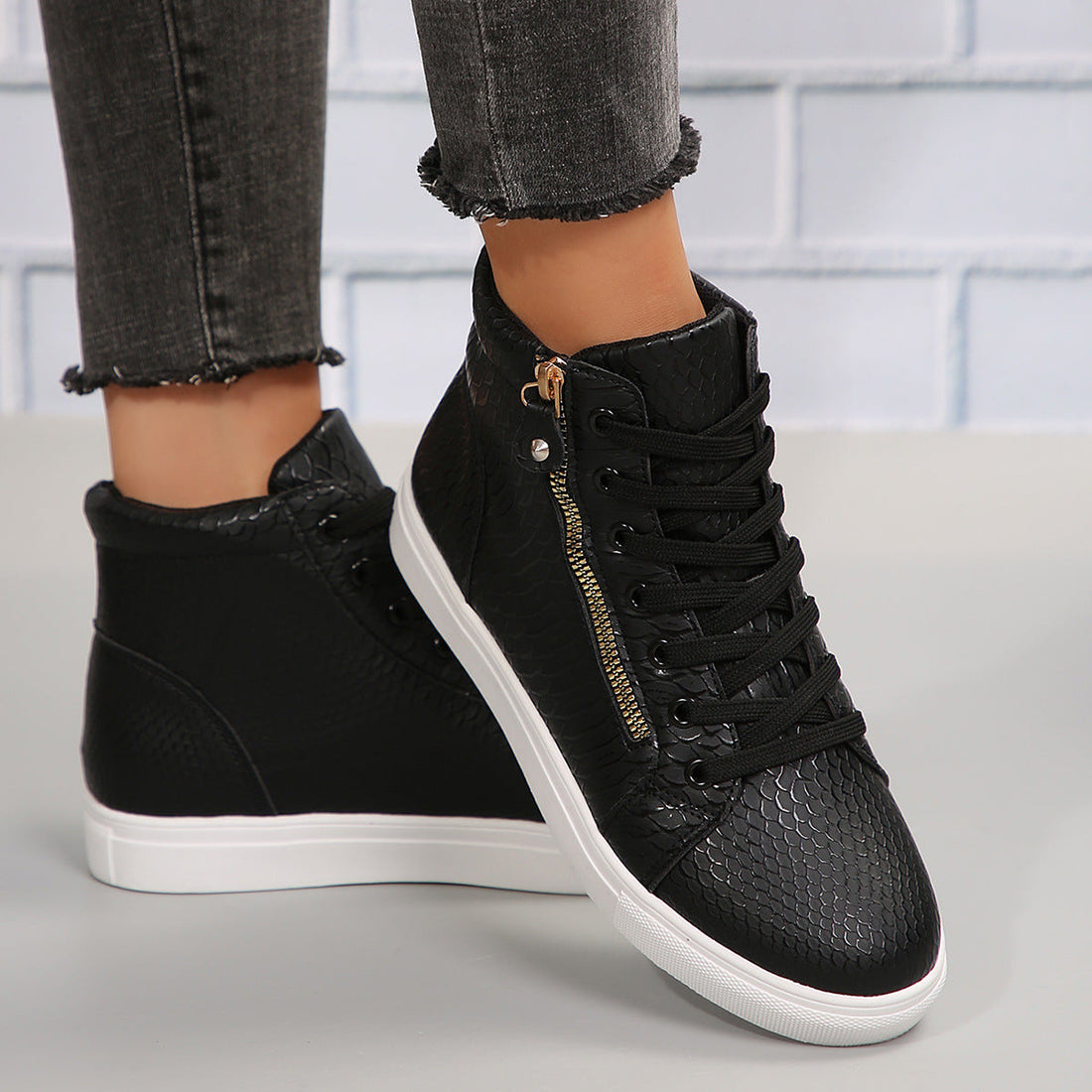 Daniella - Sneakers stylés avec fermeture éclair pour femmes