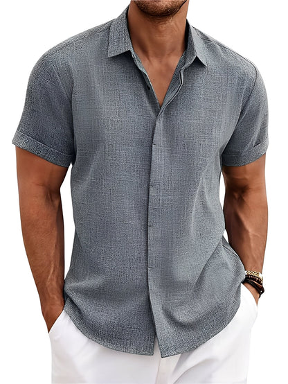 Caelum - Chemise homme simple à manches courtes et décontractée