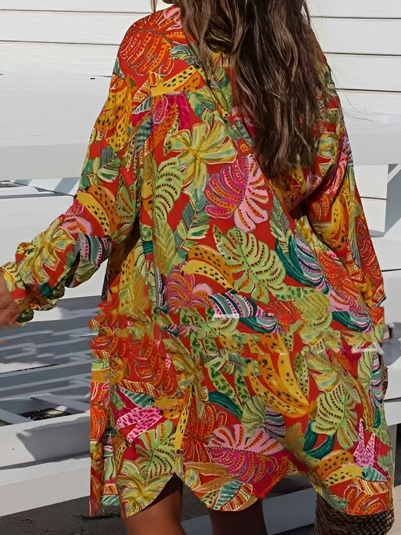 Montes - Robe Chemise à Boutons au Motif Floral