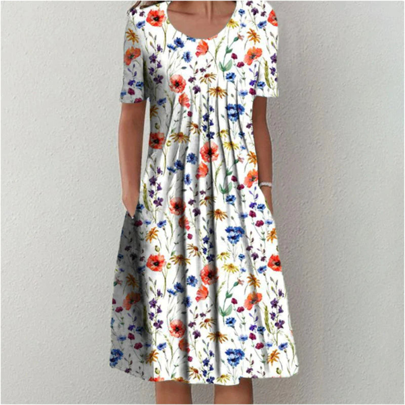 Erin - Elegant dress with delicate floral pattern