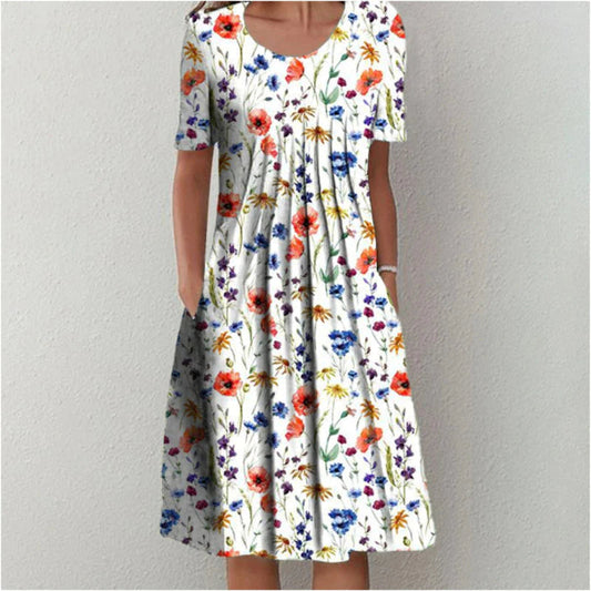 Erin - Elegant dress with delicate floral pattern