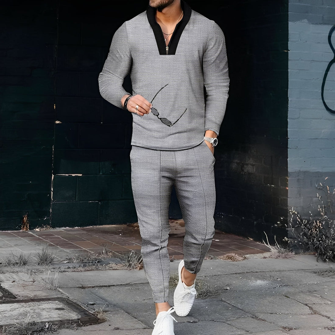 Andrew - Ensemble de sport raffiné avec motif texturé pour hommes