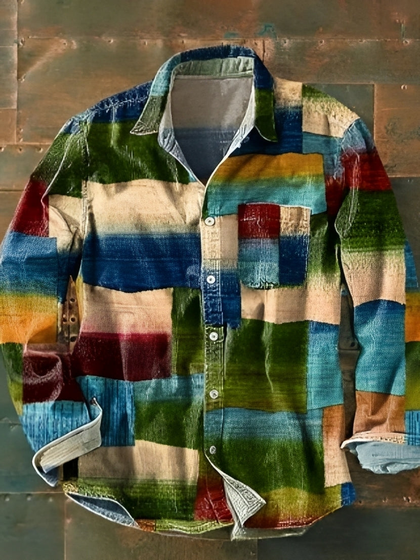 Charles – Chemise homme à manches longues – Vintage et colorée