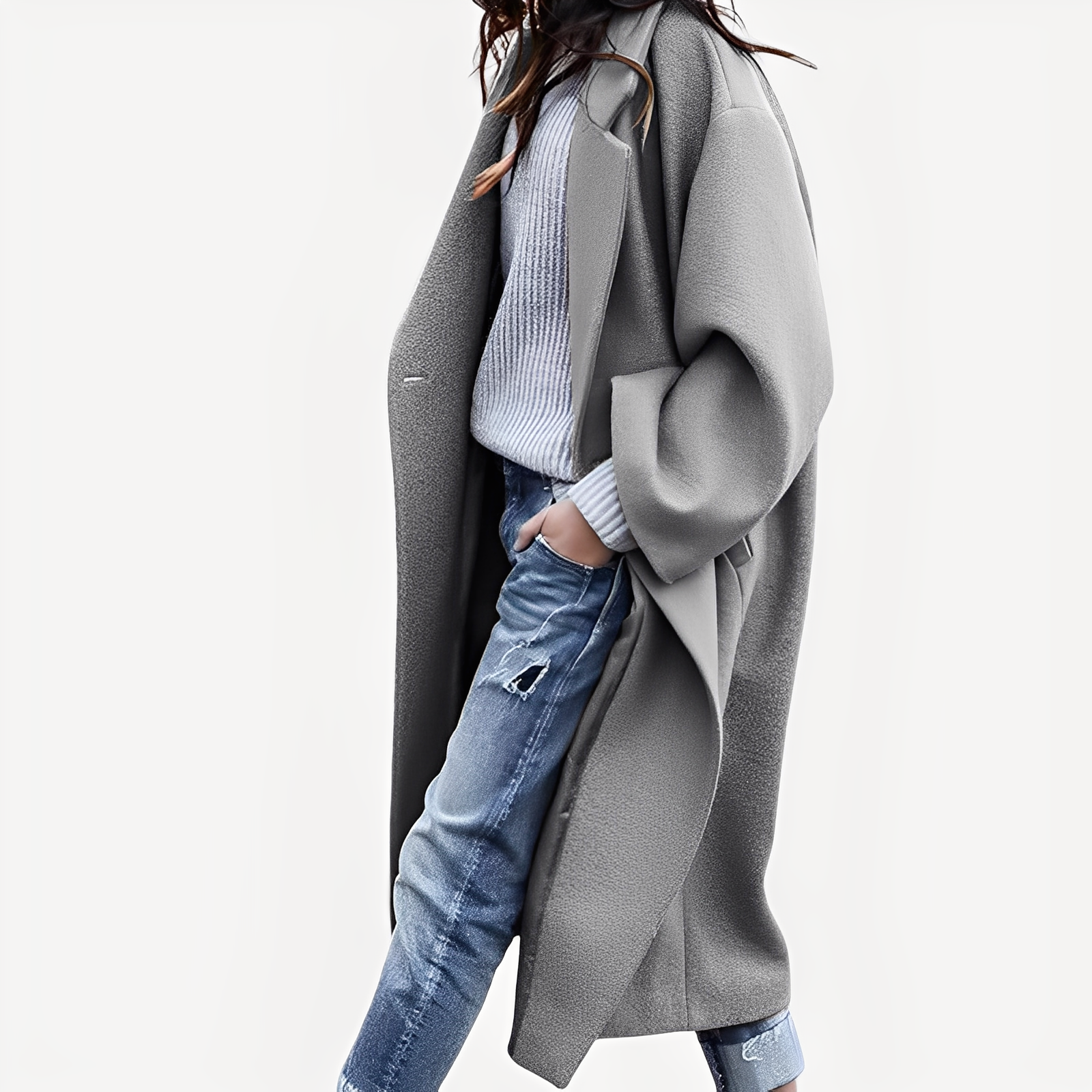 Camellia - Long manteau en laine pour femme