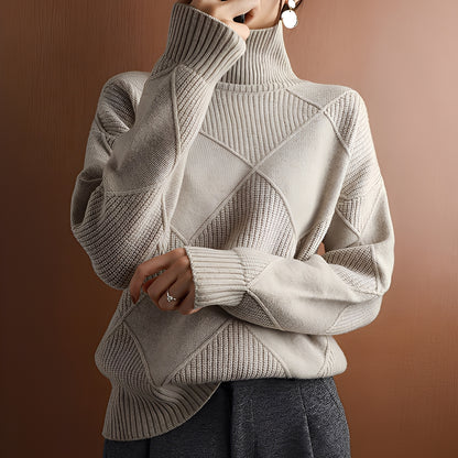 Mariette - Oversized winter turtleneck sweater for women
