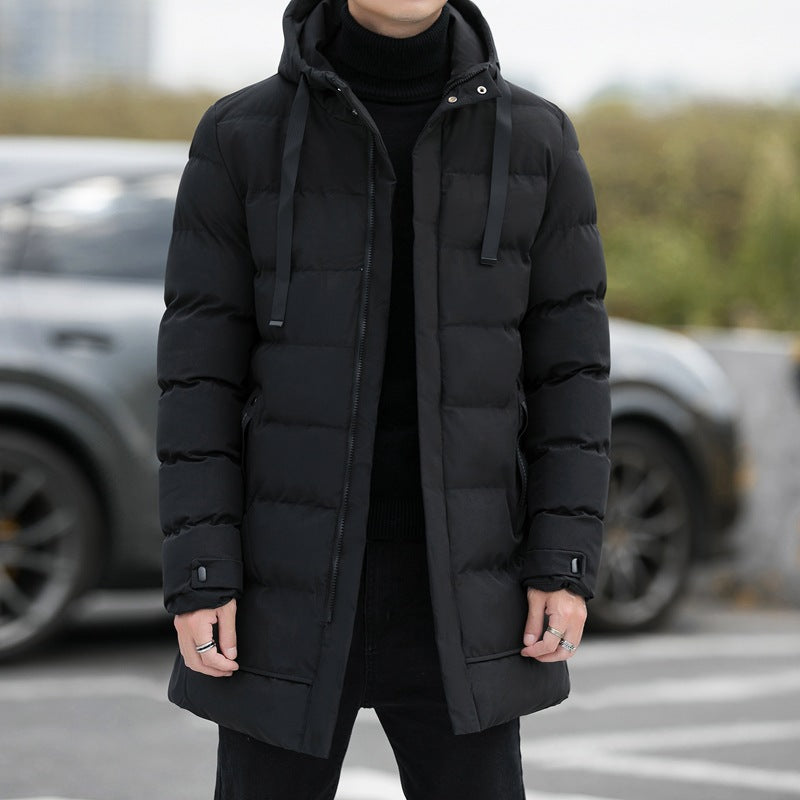 Marvin - Long quilted hooded coat for man