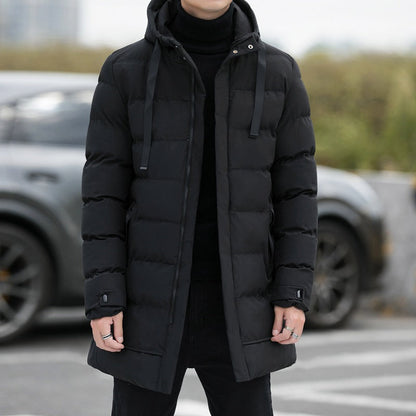 Marvin - Long quilted hooded coat for man
