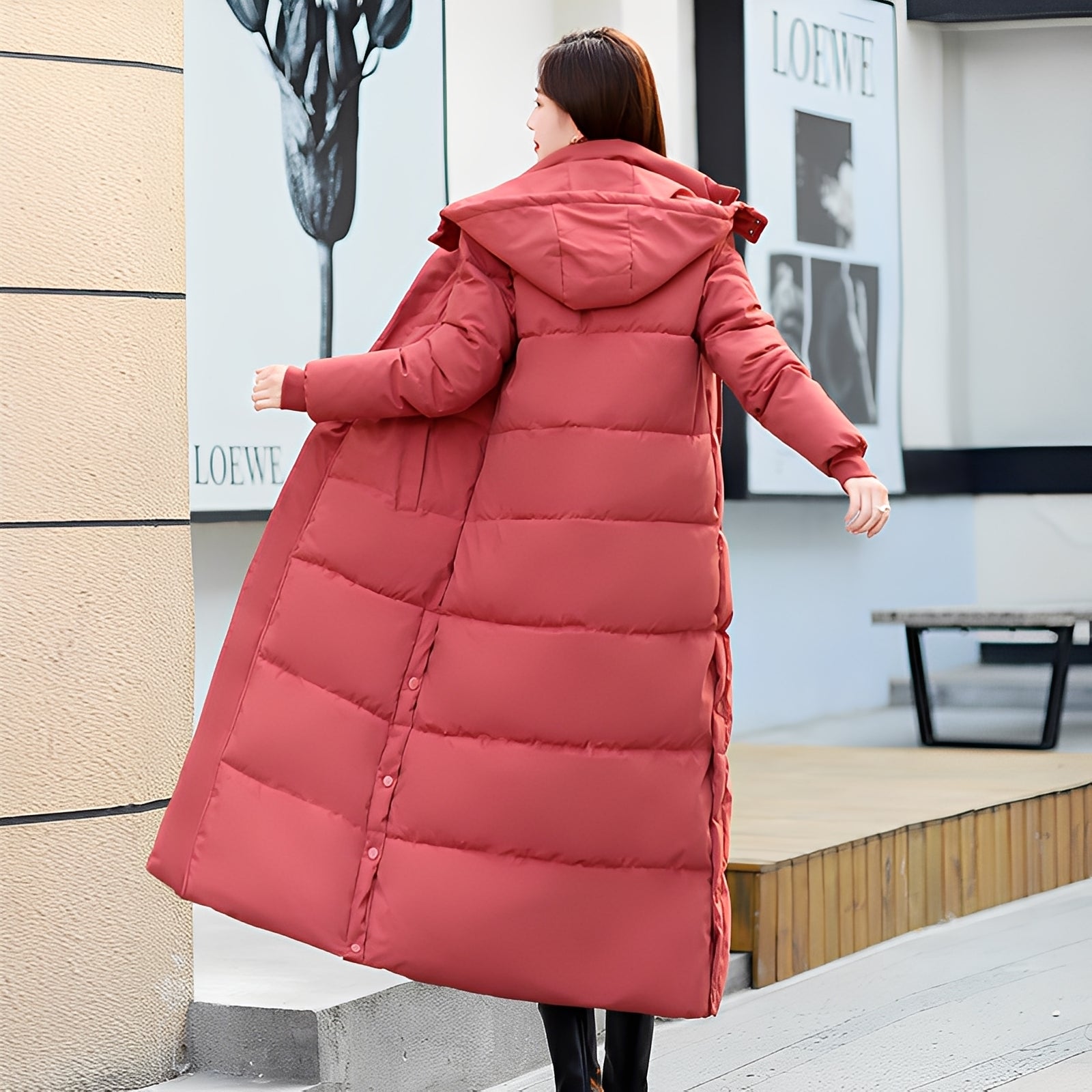 Maylis - Long manteau d'hiver matelassé chaud pour femme