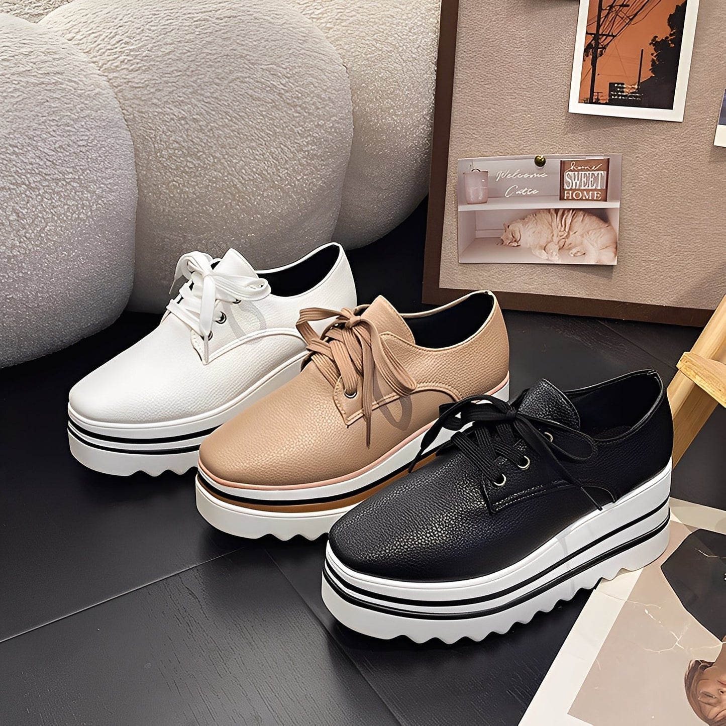 Joanne - Tennis à plateforme tendance avec semelle épaisse pour femmes