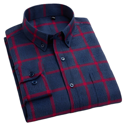 Nikolas - Chemise en coton à carreaux pour homme, style décontracté