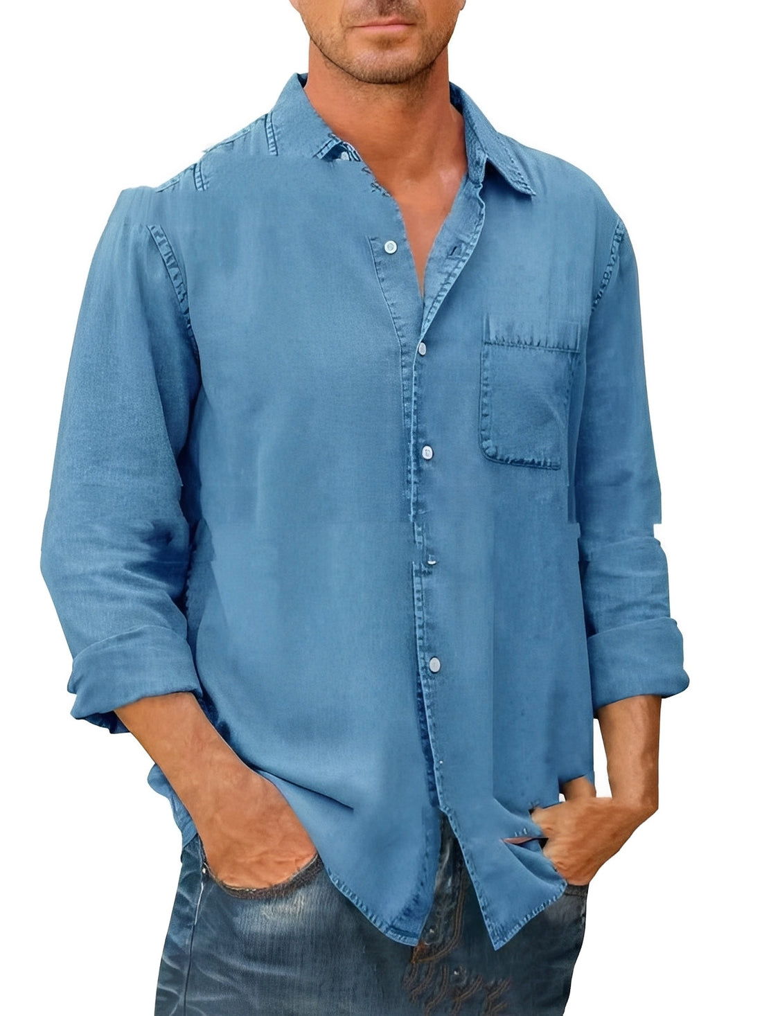 Alfie - Chemise vieillie à manches longues