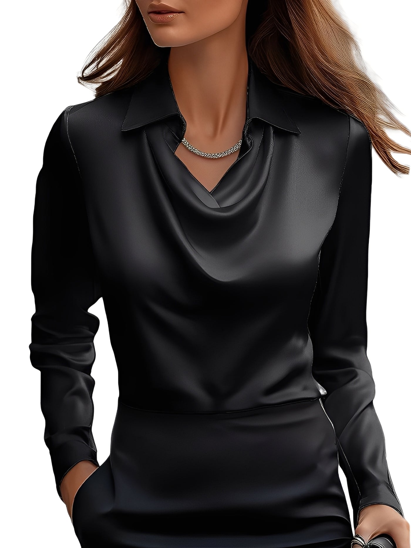 Dionne - Chemise satinée élégante pour femmes à manches longues