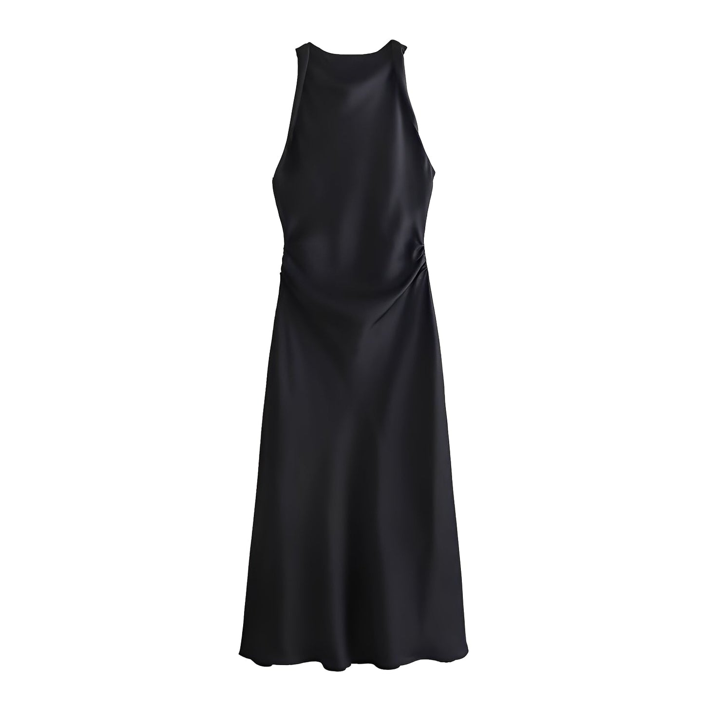 Veronica - Elegant mid-length dress with open back for women
