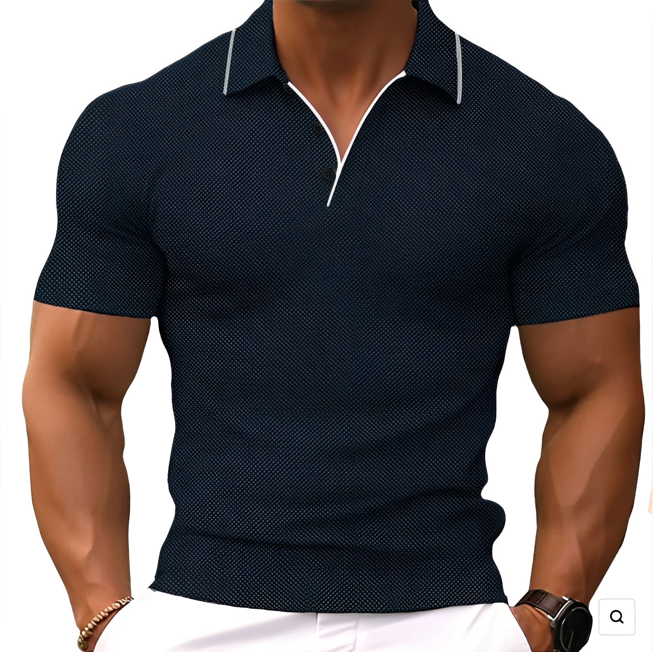 Alvin - Polo coupe slim pour hommes
